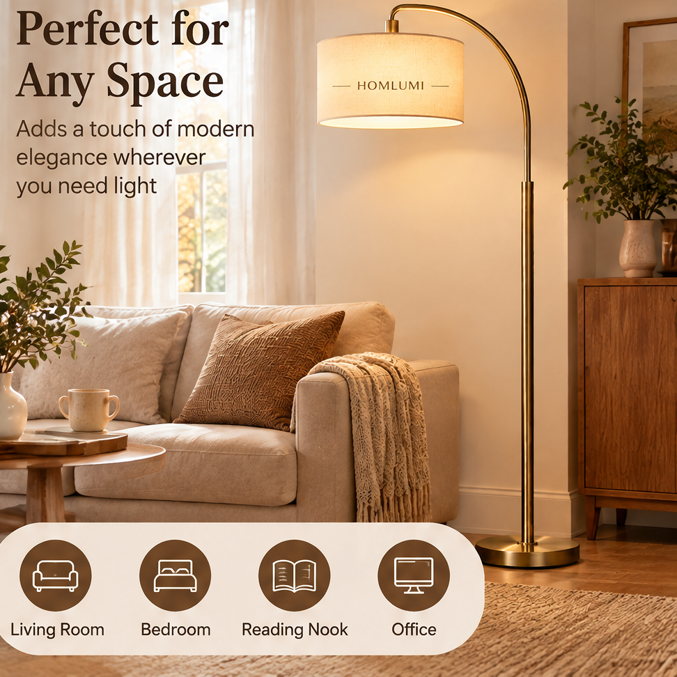 HOMLUMI Modern Arc Floor Lamp