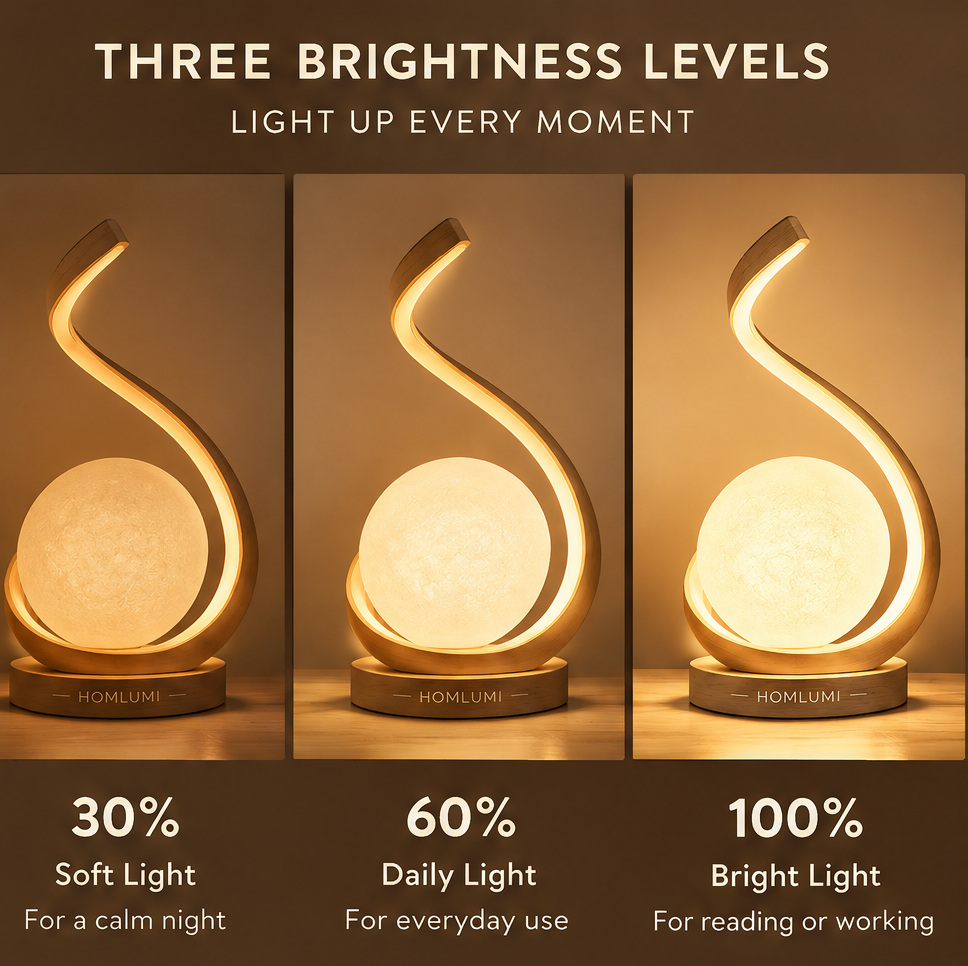 HOMLUMI Luna Arc Bedside Lamp