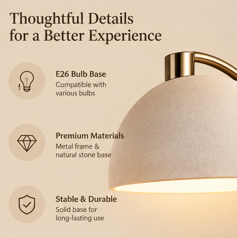 HOMLUMI Arc Dome Table Lamp