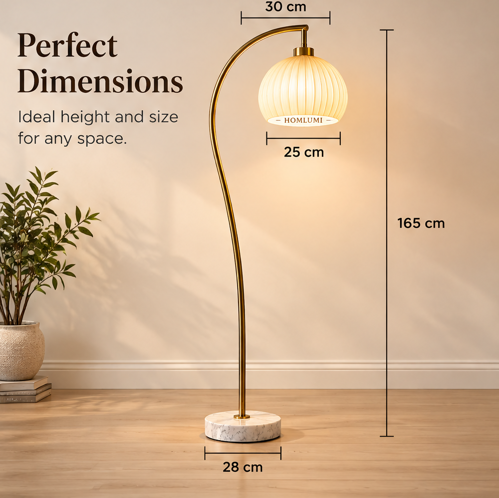 HOMLUMI Elegant Marble Arc Floor Lamp