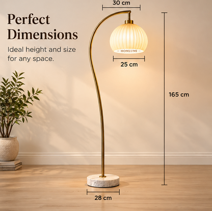 HOMLUMI Elegant Marble Arc Floor Lamp