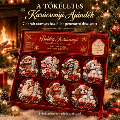 🎄Kalėdinė 50 % nuolaida🎁 Kalėdinis žaisliukas su mielu gyvūnėliu pinigų dovanojimui – šventinės eglutės papuošimas 💵