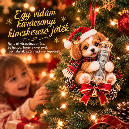 🎄Kalėdinė 50 % nuolaida🎁 Kalėdinis žaisliukas su mielu gyvūnėliu pinigų dovanojimui – šventinės eglutės papuošimas 💵