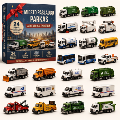 🔥 🎄 SPECIALUS KALĖDŲ PASIŪLYMAS: 50% NUOLAIDA – 🎁 24 dienų transporto priemonių advento kalendorius: susikurkite savo transporto parką 🔥