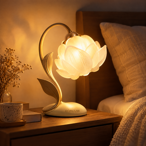 HOMLUMI Lotus Glow Bedside Lamp