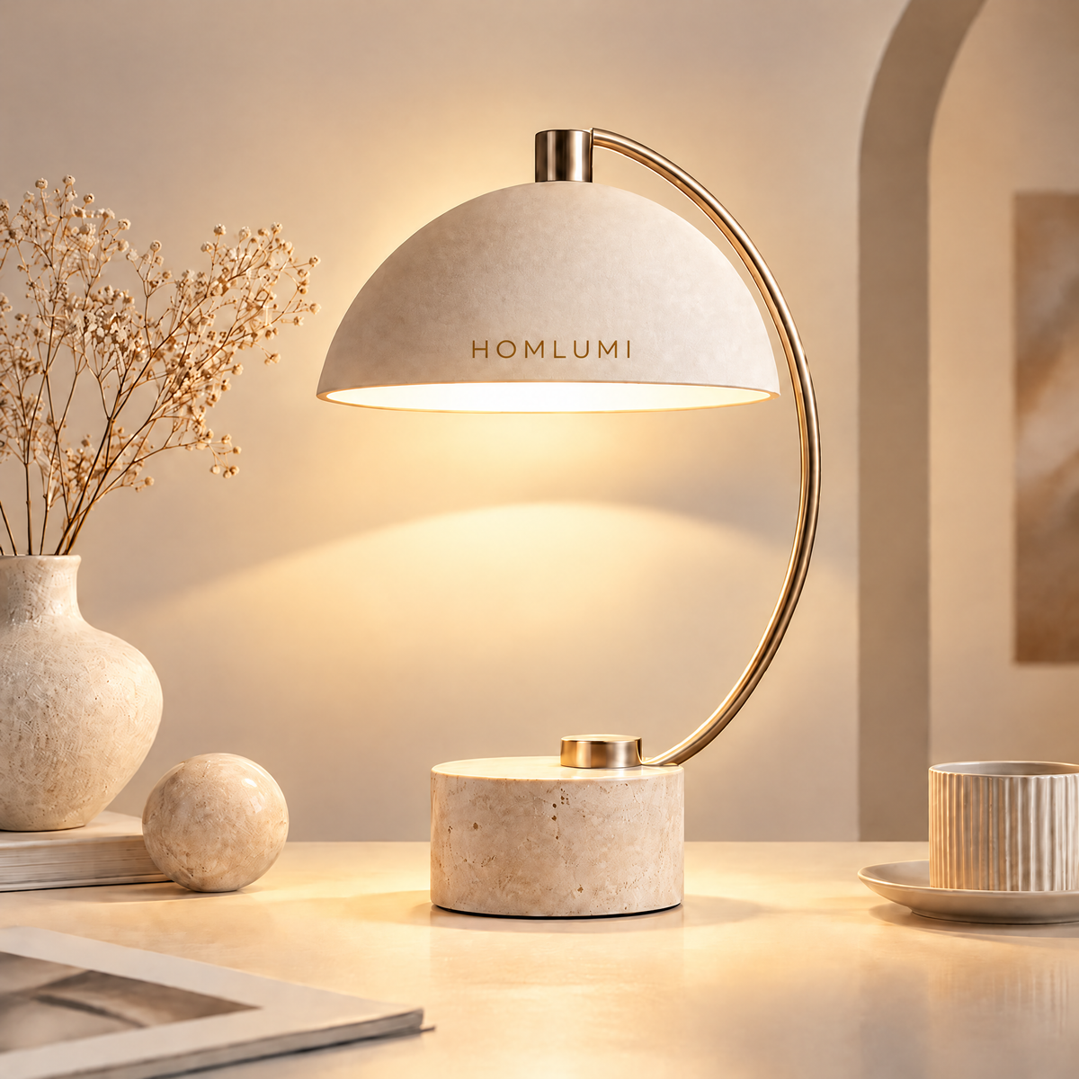 HOMLUMI Arc Dome Table Lamp