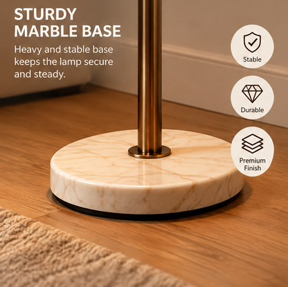 HOMLUMI Luxury 3-Light Marble Floor Lamp