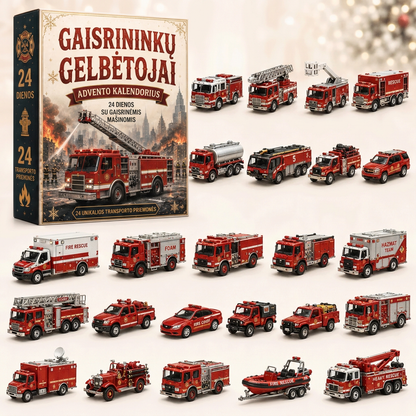 🔥 🎄 SPECIALUS KALĖDŲ PASIŪLYMAS: 50% NUOLAIDA – 🎁 24 dienų transporto priemonių advento kalendorius: susikurkite savo transporto parką 🔥