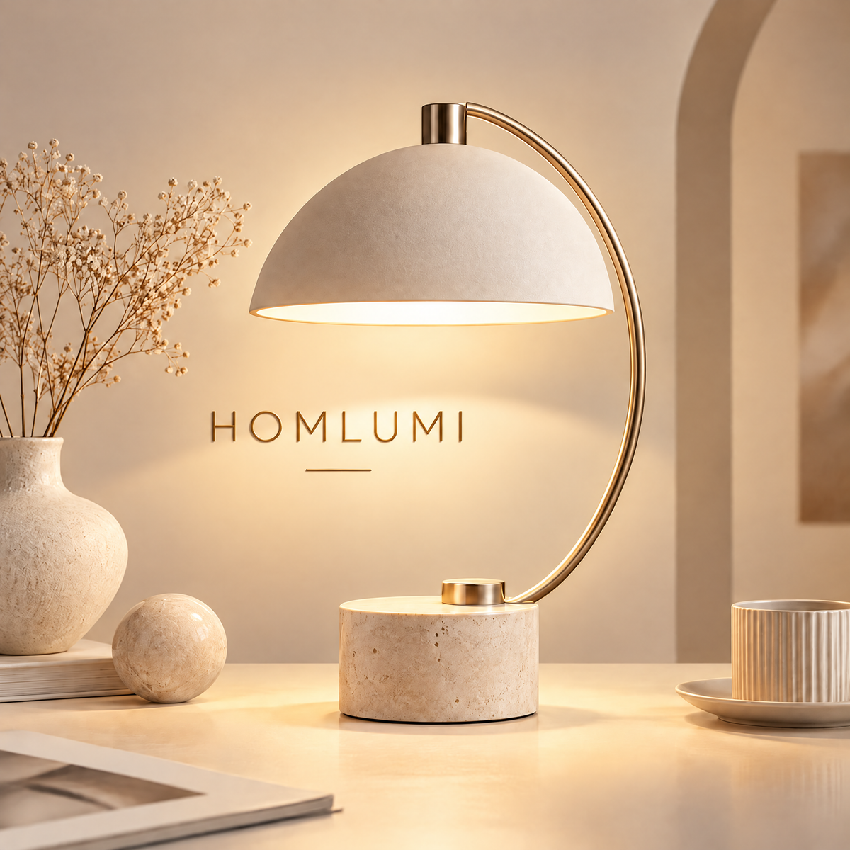 HOMLUMI Arc Dome Table Lamp