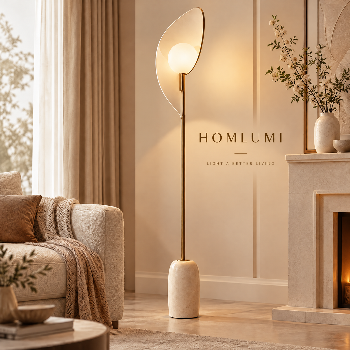 HOMLUMI Vela Leaf Floor Lamp