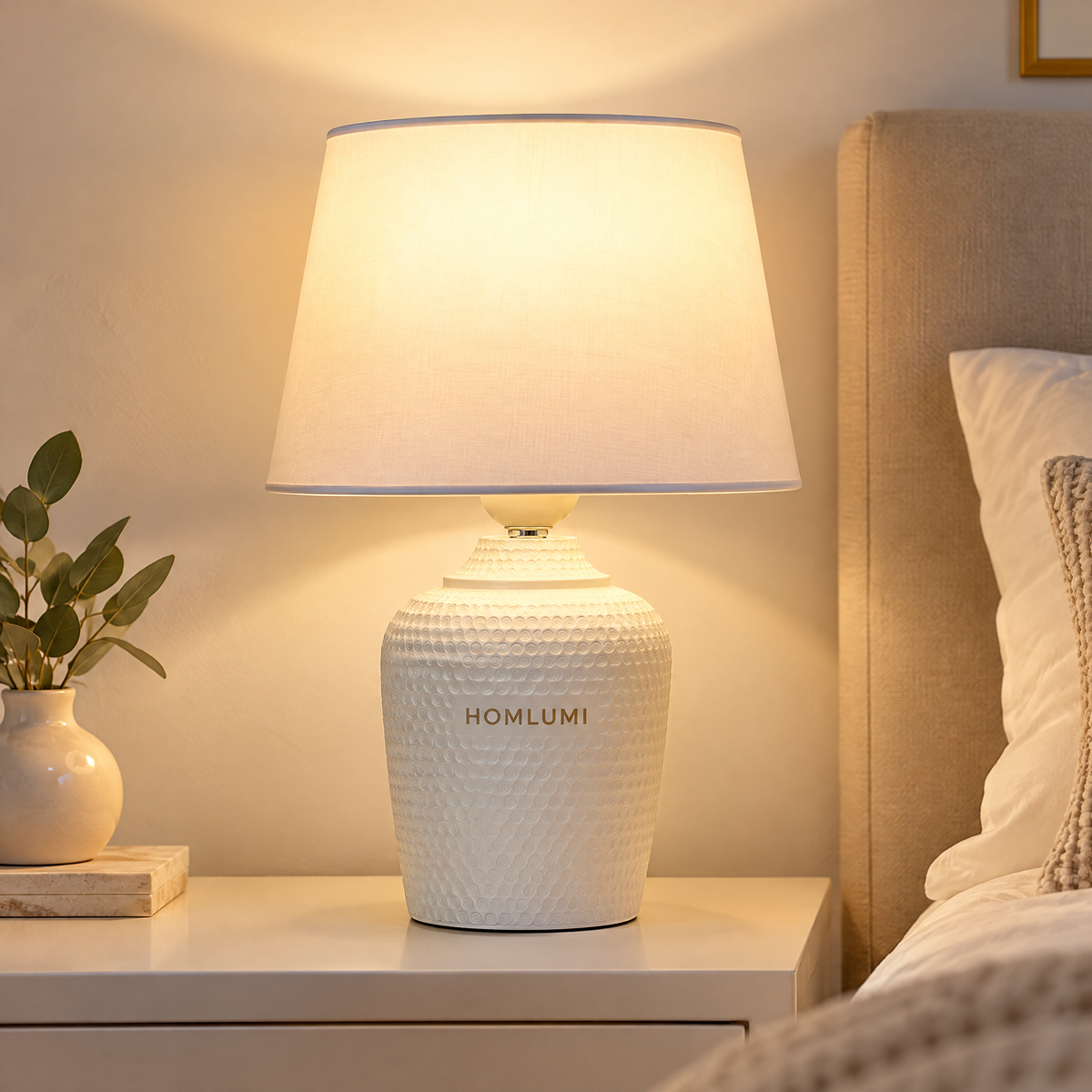 HOMLUMI Ceramic Bedside Table Lamp