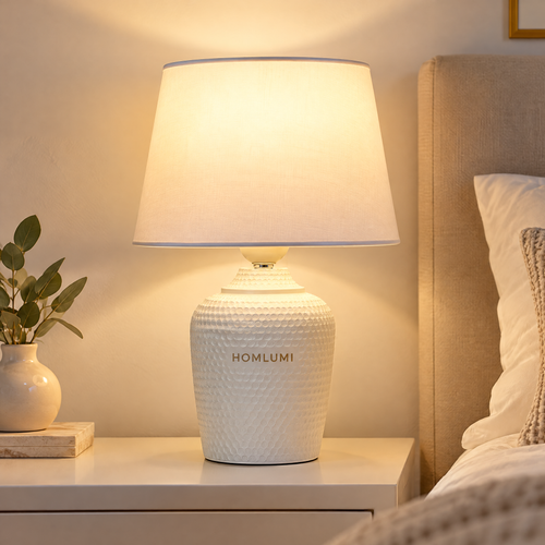 HOMLUMI Ceramic Bedside Table Lamp