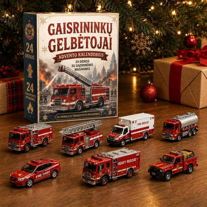 🔥 🎄 SPECIALUS KALĖDŲ PASIŪLYMAS: 50% NUOLAIDA – 🎁 24 dienų transporto priemonių advento kalendorius: susikurkite savo transporto parką 🔥