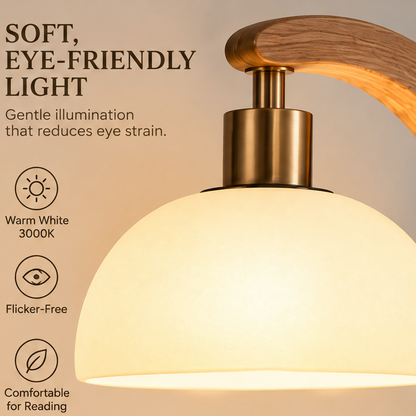 HOMLUMI Nordic Wooden Touch Table Lamp