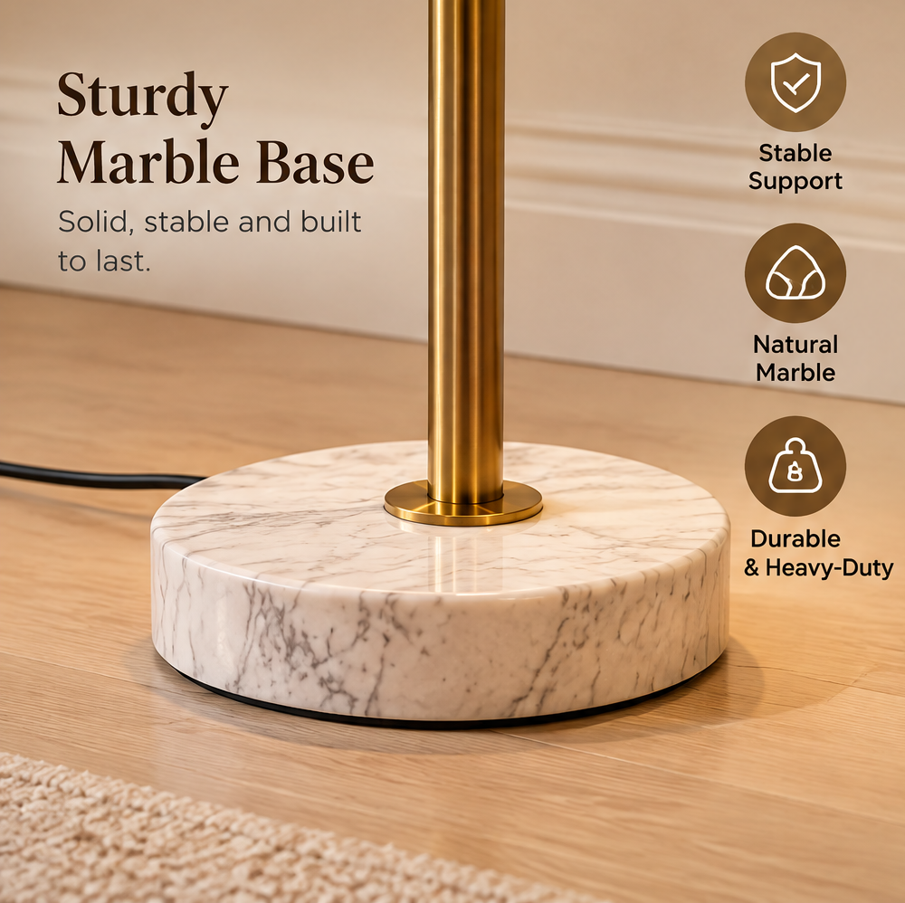 HOMLUMI Elegant Marble Arc Floor Lamp