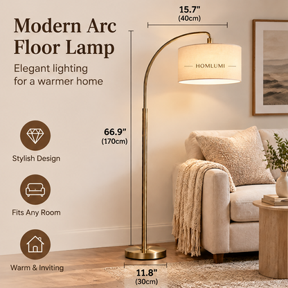 HOMLUMI Modern Arc Floor Lamp