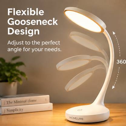 HOMLUMI Modern LED Desk Lamp– Flexible Gooseneck Design