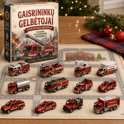🔥 🎄 SPECIALUS KALĖDŲ PASIŪLYMAS: 50% NUOLAIDA – 🎁 24 dienų transporto priemonių advento kalendorius: susikurkite savo transporto parką 🔥